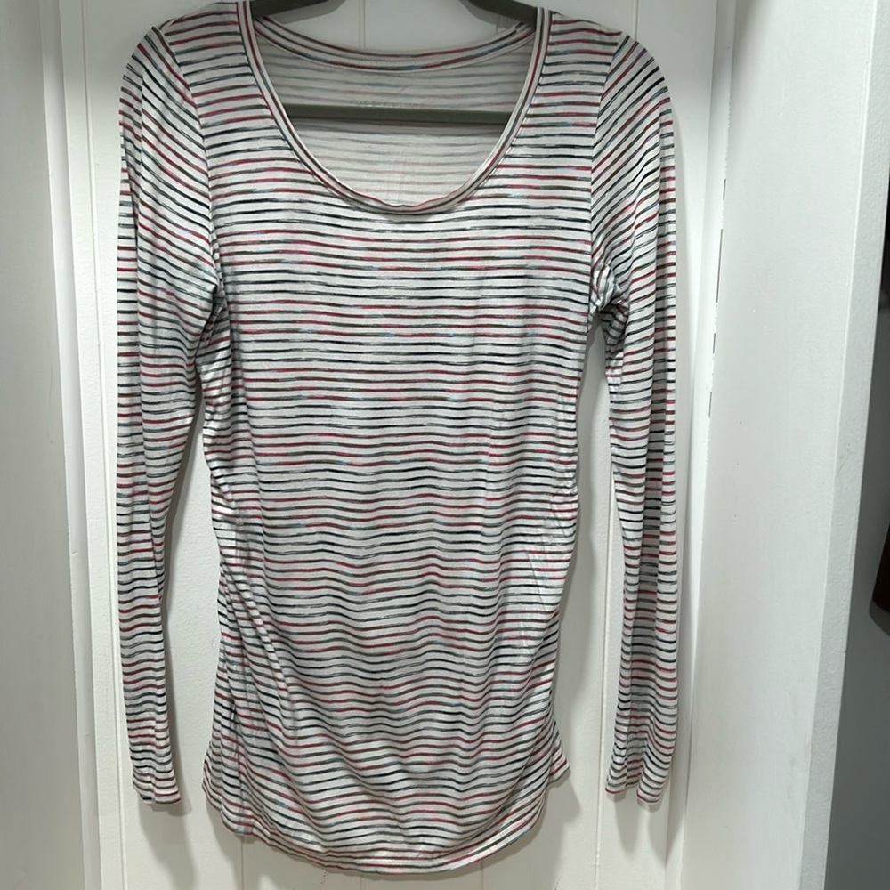 Liz Lange striped maternity long sleeve shirt